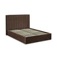 Aylen Upholstered Ottoman Storage Bed Frame - Chocolate Velvet, Double