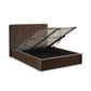Aylen Upholstered Ottoman Storage Bed Frame - Chocolate Velvet, Double