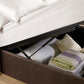 Aylen Upholstered Ottoman Storage Bed Frame - Chocolate Velvet, Double