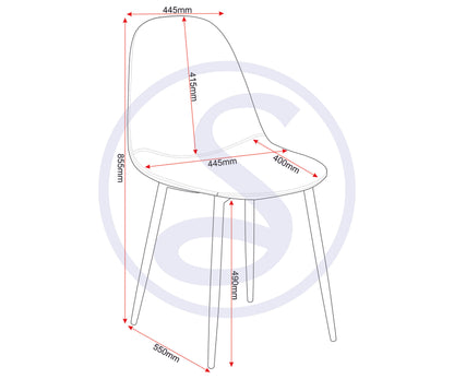 Athens Chair (Box of 2) - GREY PU