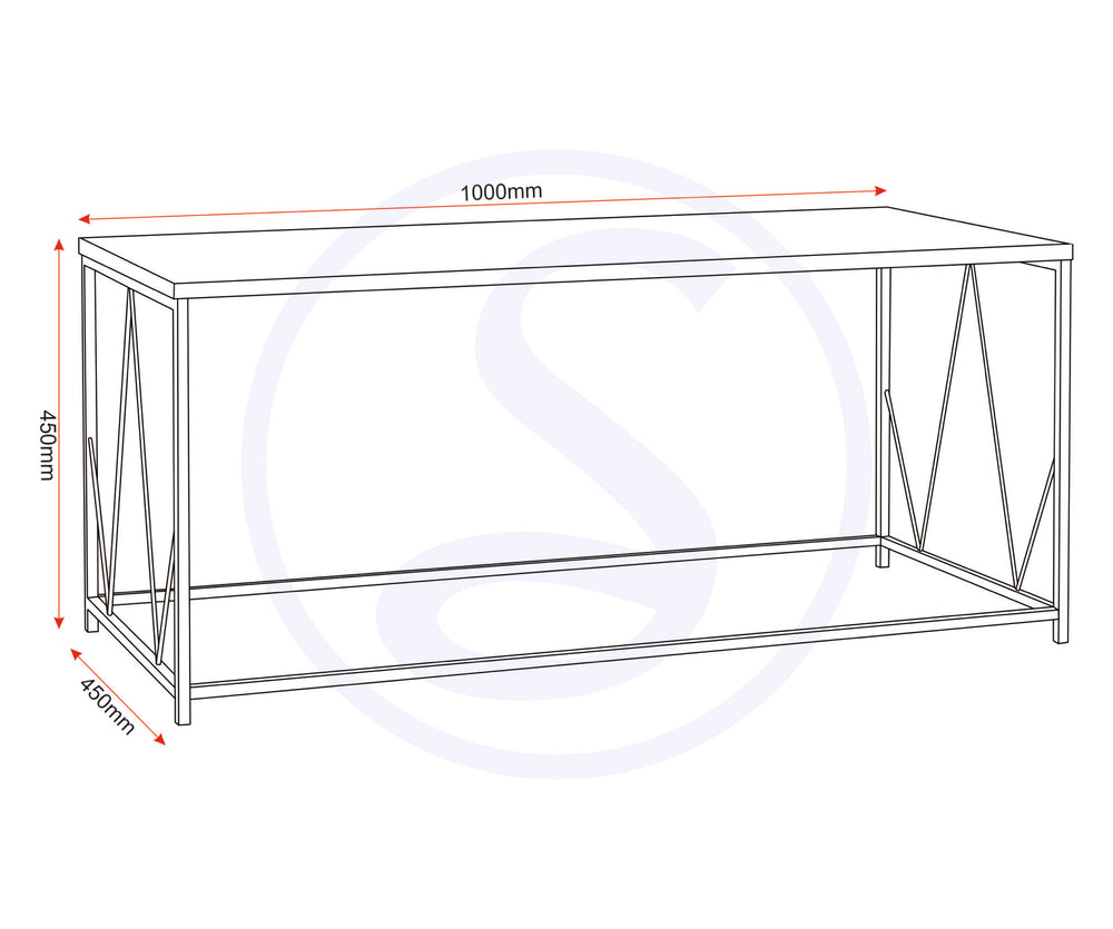 Athens Rectangular Coffee Table - CONCRETE EFFECT