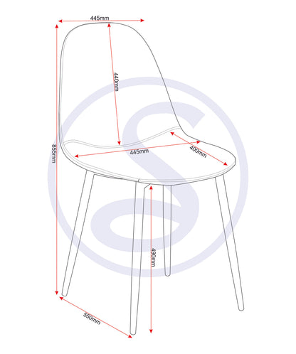 Athens Chair (Box of 2) - BROWN PU