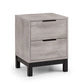 Bali 2 Drawer Bedside Table - Grey Oak Effect