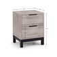 Bali 2 Drawer Bedside Table - Grey Oak Effect