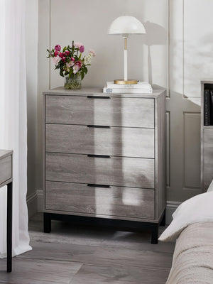 Bali 4 Drawer Chest - Grey Oak Effect