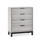 Bali 4 Drawer Chest - Grey Oak Effect