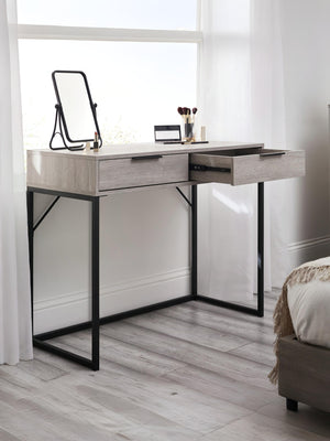 Bali 2 Drawer Desk/Dressing Table - Grey Oak Effect