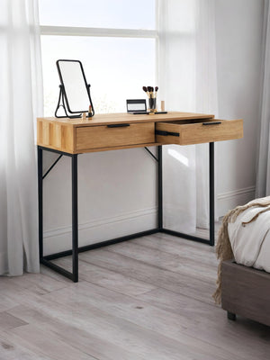 Bali 2 Drawer Desk/Dressing Table - Light Oak Effect