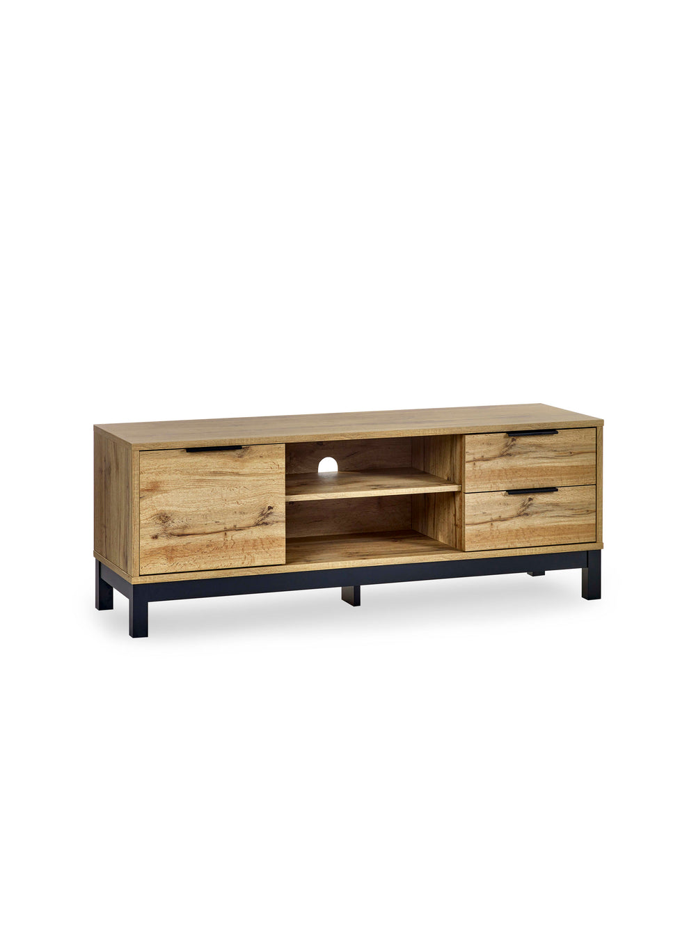 Bali 2 Drawer TV Unit up to 55 Inch - Light Oak Effect