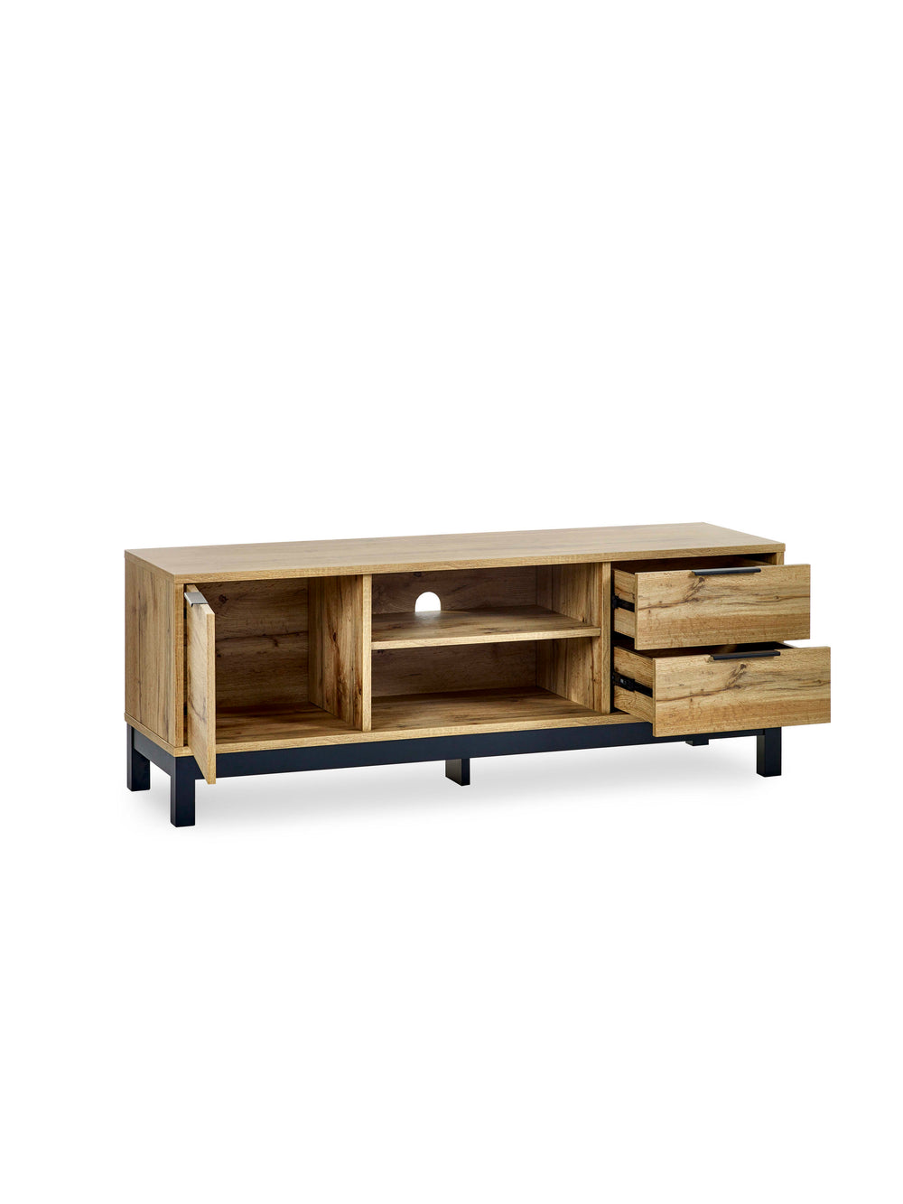 Bali 2 Drawer TV Unit up to 55 Inch - Light Oak Effect