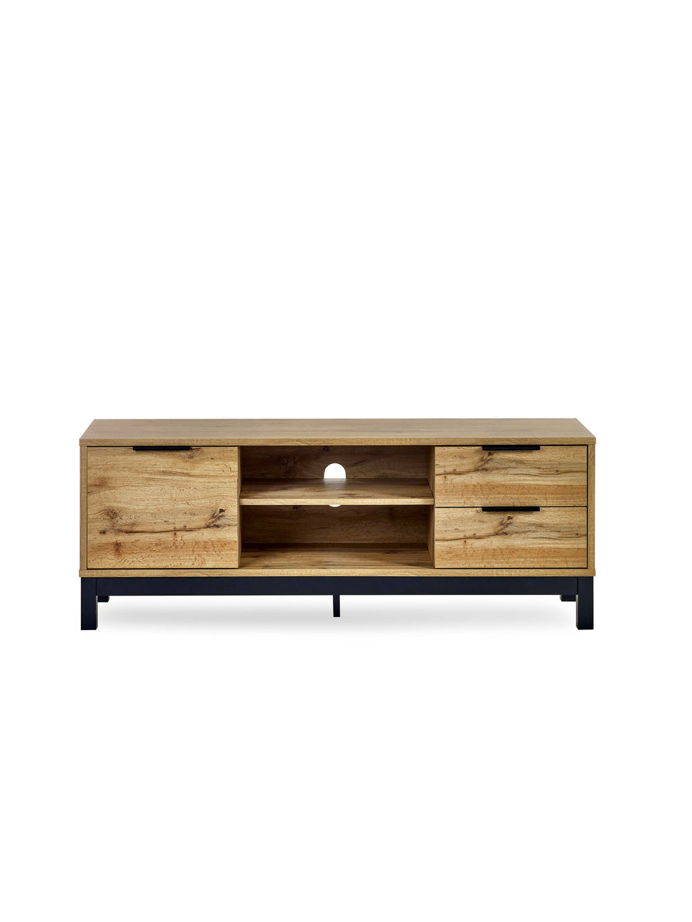 Bali 2 Drawer TV Unit up to 55 Inch - Light Oak Effect