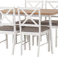 Balfour 1+4 Dining Set - WHITE/OAK EFFECT/GREY FABRIC