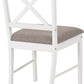 Balfour 1+4 Dining Set - WHITE/OAK EFFECT/GREY FABRIC