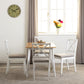 Balfour 1+4 Dining Set - WHITE/OAK EFFECT/GREY FABRIC