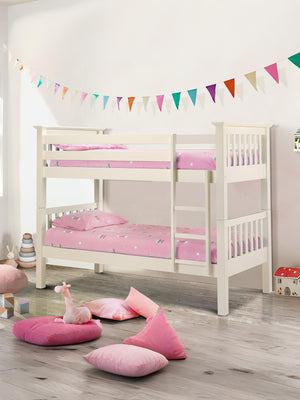 Barcelona 90cm Single White Bunk Bed