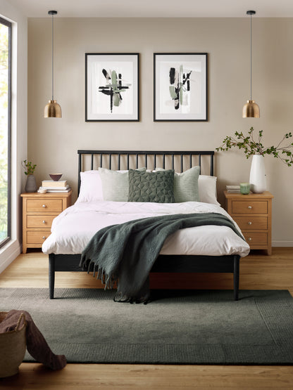 Belton Black Spindle 135cm Double Bed Frame