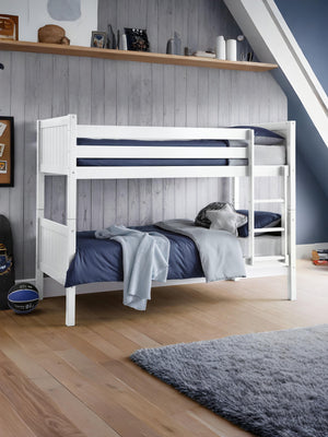 Bella 90cm Single White Bunk Bed