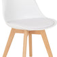 Bendal Chair (Box of 2) - Beech/White Faux Leather