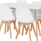 Bendal Dining Set - White/Beech/White Faux Leather