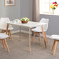 Bendal Dining Set - White/Beech/White Faux Leather
