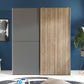 Berno Light Oak and Dark Grey Sliding 2 Door Wardrobe
