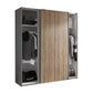 Berno Light Oak and Dark Grey Sliding 2 Door Wardrobe