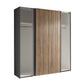 Berno Light Oak and Dark Grey Sliding 2 Door Wardrobe