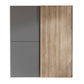 Berno Light Oak and Dark Grey Sliding 2 Door Wardrobe