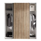 Berno Light Oak and Dark Grey Sliding 2 Door Wardrobe