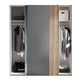 Berno Light Oak and Dark Grey Sliding 2 Door Wardrobe With Mirror