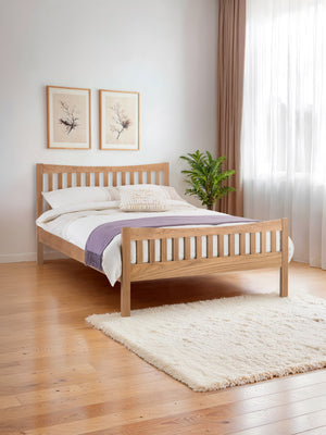 Bergamo 135cm Double Natural Oak Effect Bed