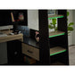 Blaze 90cm Single Black/Wood Effect Gaming Highsleeper Loft Bed with Desk