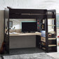 Blaze 90cm Single Black/Wood Effect Gaming Highsleeper Loft Bed with Desk