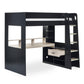 Blaze 90cm Single Black/Wood Effect Gaming Highsleeper Loft Bed with Desk