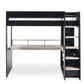 Blaze 90cm Single Black/Wood Effect Gaming Highsleeper Loft Bed with Desk