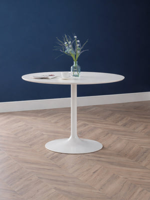 Blanco Round White Pedestal Table