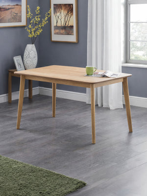 Boden Oak Veneer Rectangular Table With Tapered Legs