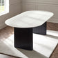 Bolivia 220cm White Stone Effect Oval Dining Table