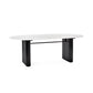 Bolivia 220cm White Stone Effect Oval Dining Table
