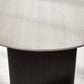 Bolivia 220cm White Stone Effect Oval Dining Table