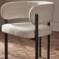 Set of 2 Bolivia Cream Chenille Upholstered Dining Chairs
