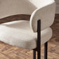 Set of 2 Bolivia Cream Chenille Upholstered Dining Chairs