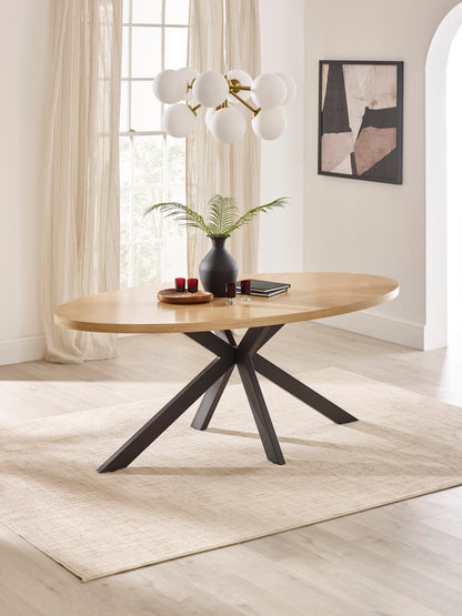 Bondi Oak Effect Oval 4-6 Seater Dining Table