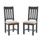 Set Of 2 Bordeaux Dining Chairs Dark Grey