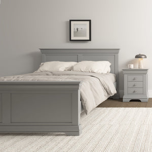Bordeaux 5' Bed High Foot End - Pebble Grey