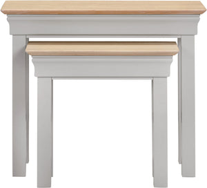 Bordeaux Nest of 2 Tables - PEBBLE GREY/OAK
