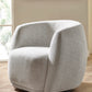 Bowline Cream Chenille Upholstered Swivel Accent Chair