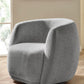 Bowline Grey Chenille Upholstered Swivel Accent Chair