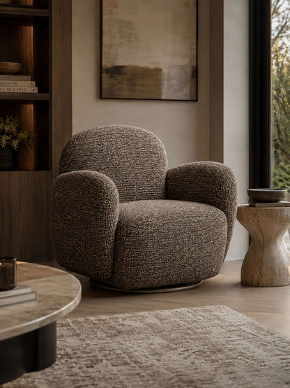 Bramley Swivel Accent Chair - Chocolate Chenille