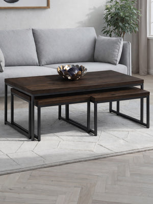 Brooklyn Nesting Coffee Tables - Dark Oak